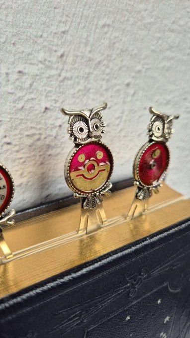 Marque page HIBOU fond rose