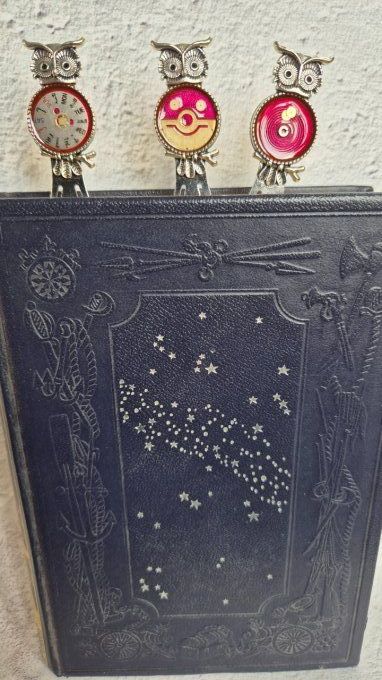 Marque page HIBOU fond rose