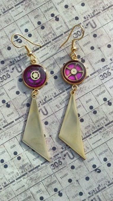 Boucles d'oreilles triangle doré