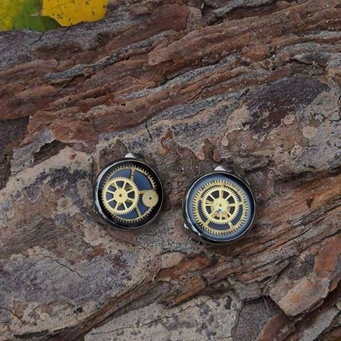 Boucles d'oreilles clip bleu 