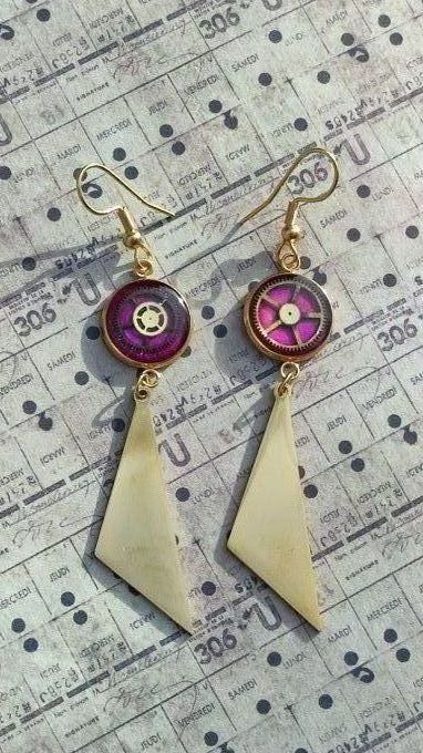Boucles d'oreilles triangle doré